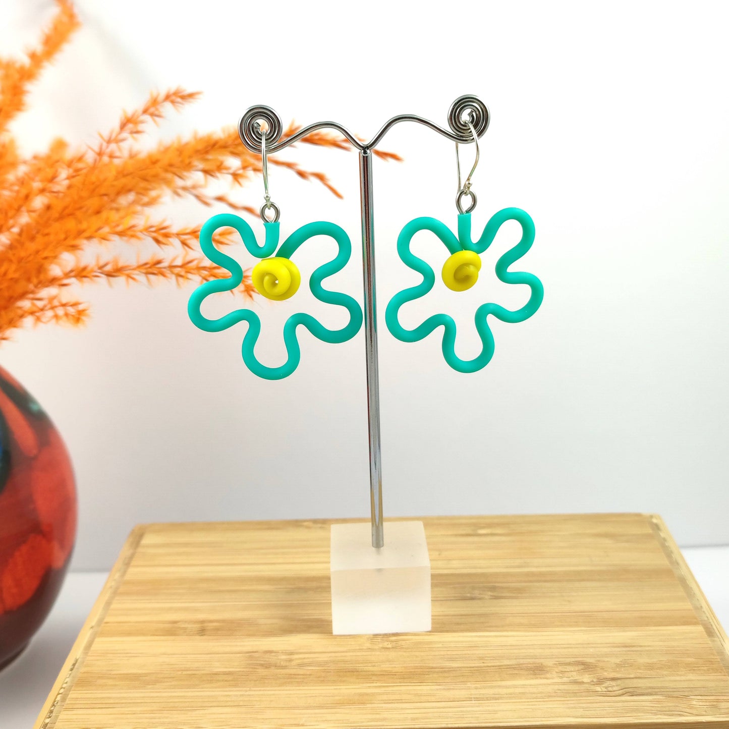Mini Flower Earrings Teal