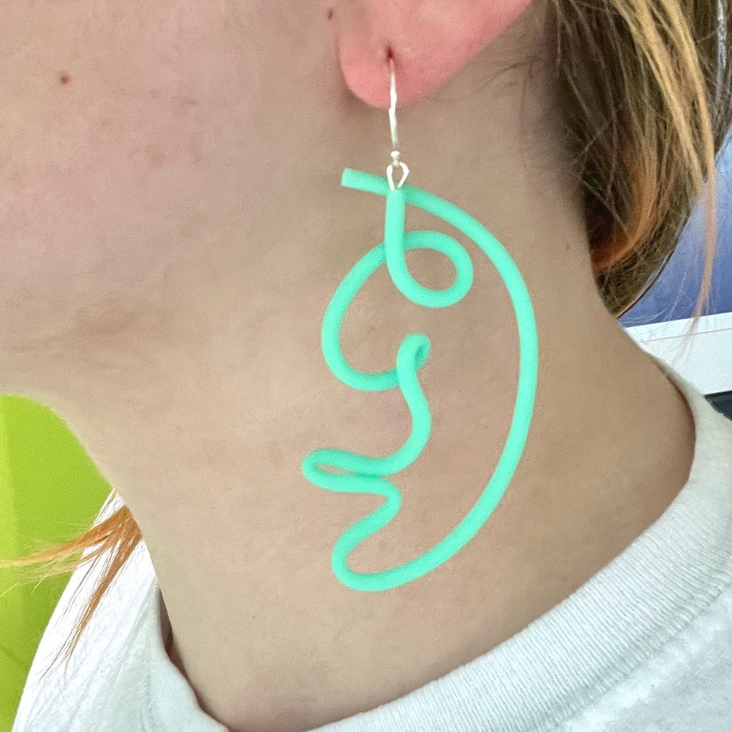 Blue Half Moon Earrings