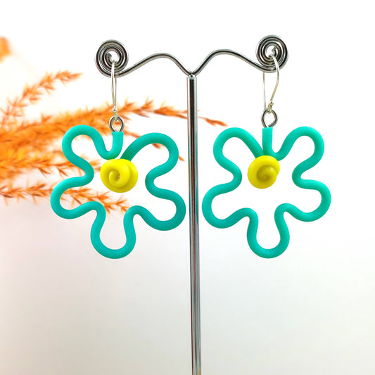 Mini Flower Earrings Teal