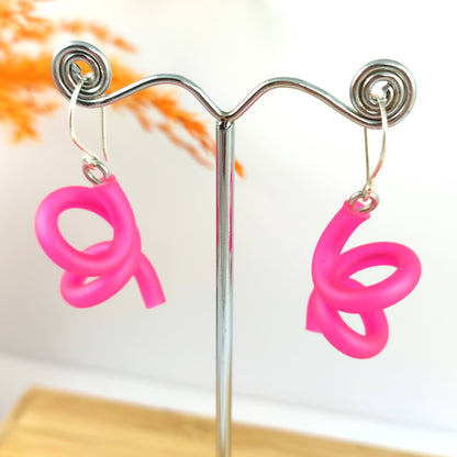 Carl Earrings Hot Pink