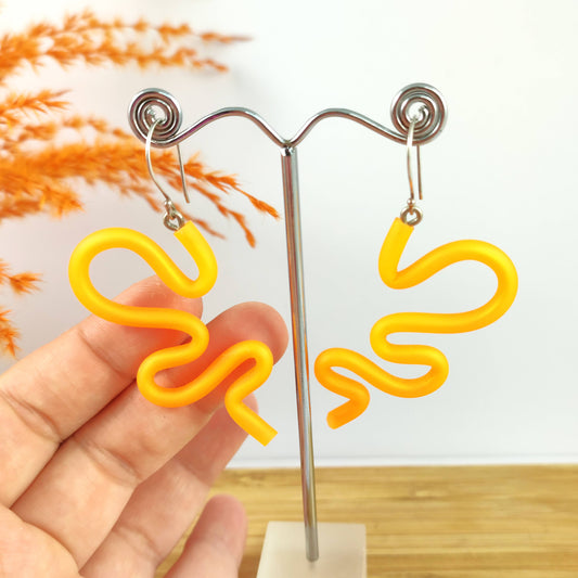 Big Snake Earrings Orange