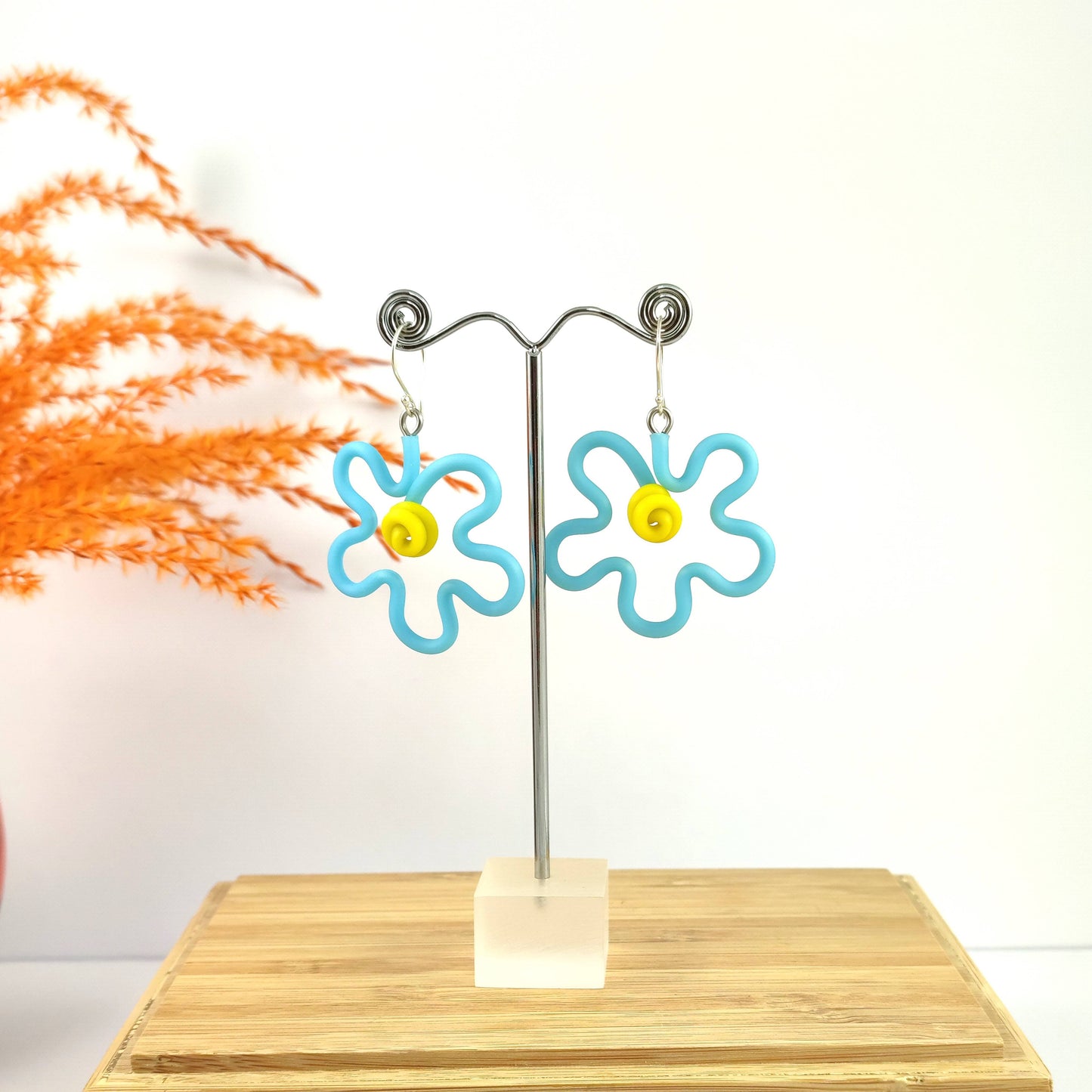 Mini Flower Earrings Baby Blue