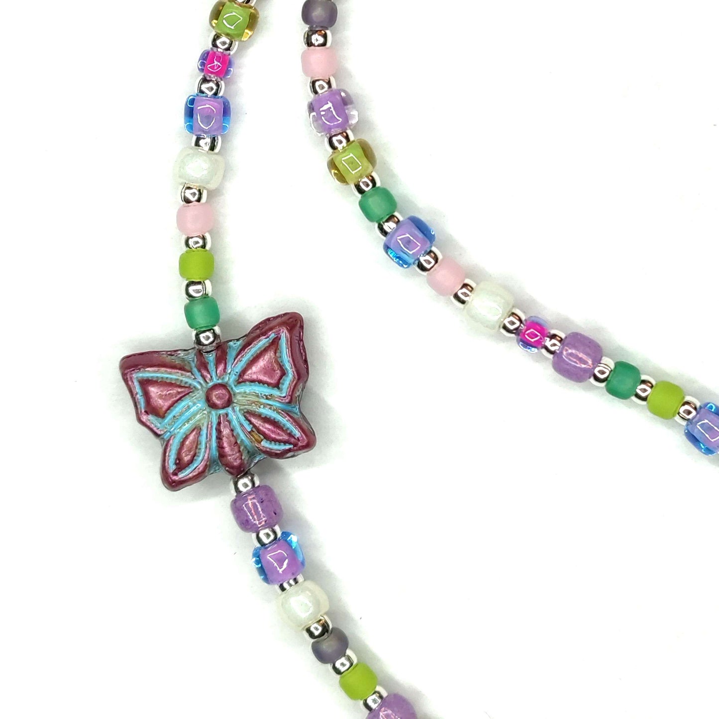 Pink Butterfly Choker Necklace