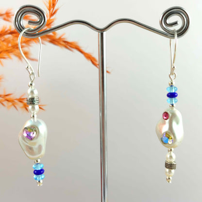 One-of-a-kind Blue Pearl Earrings