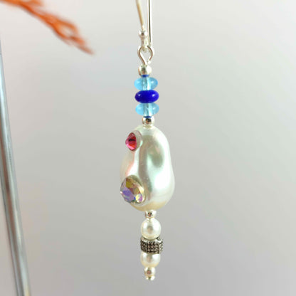 One-of-a-kind Blue Pearl Earrings