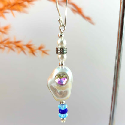 One-of-a-kind Blue Pearl Earrings