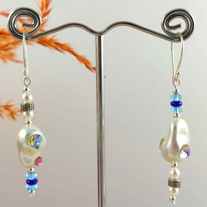 One-of-a-kind Blue Pearl Earrings