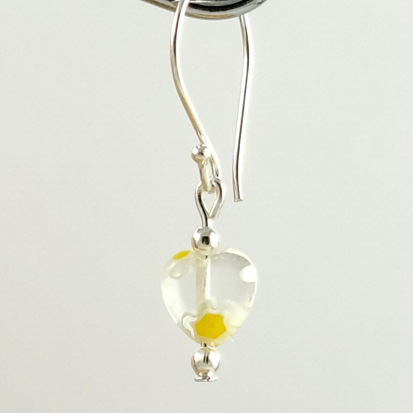 Dainty Sunflower Heart Earrings Valentines