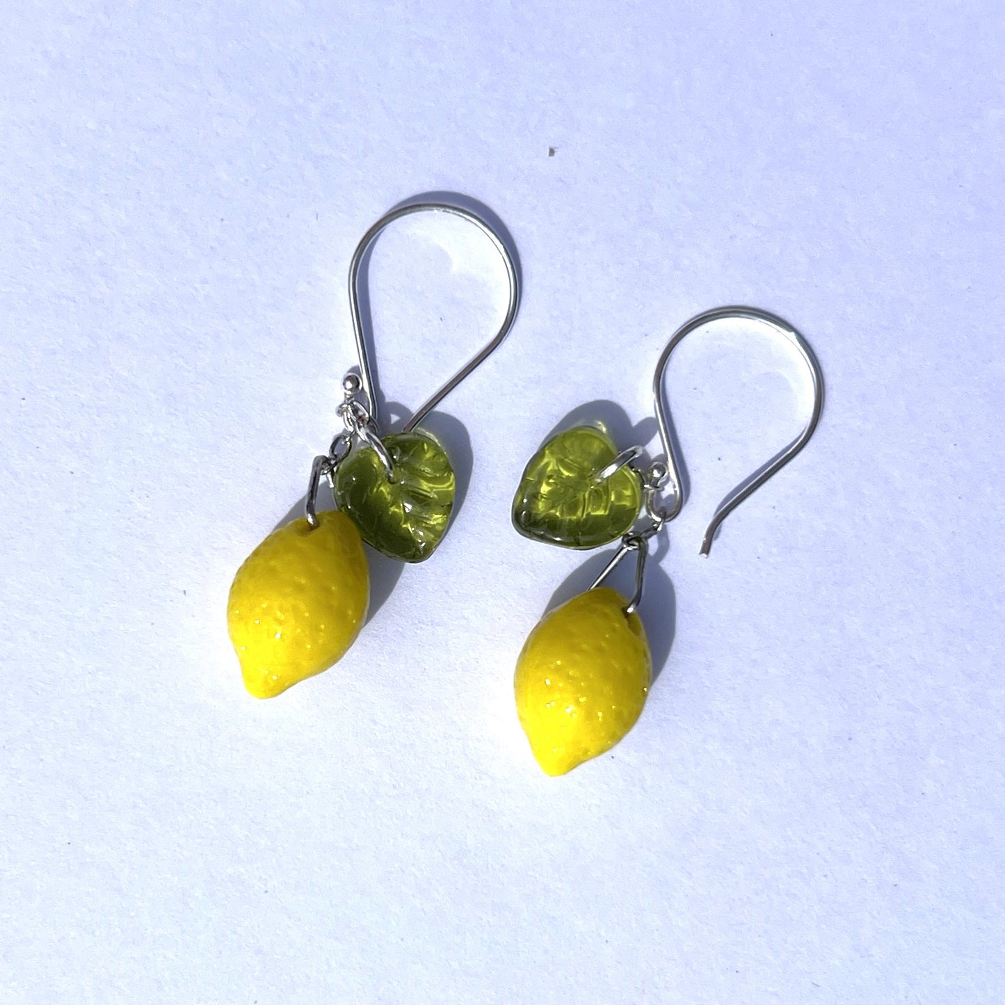 Glass Lemon Earrings