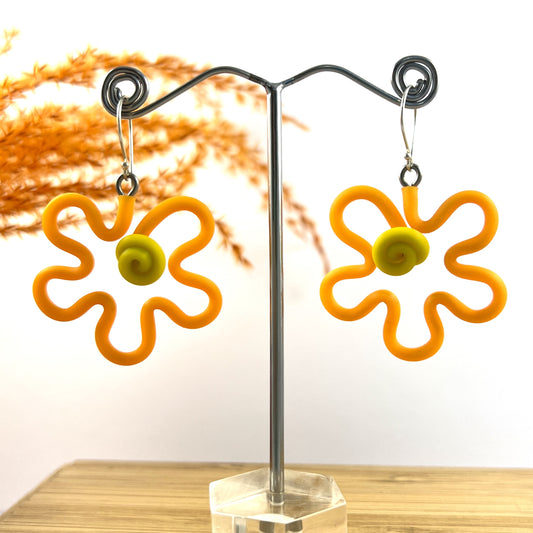 Mini Flower Earrings Orange