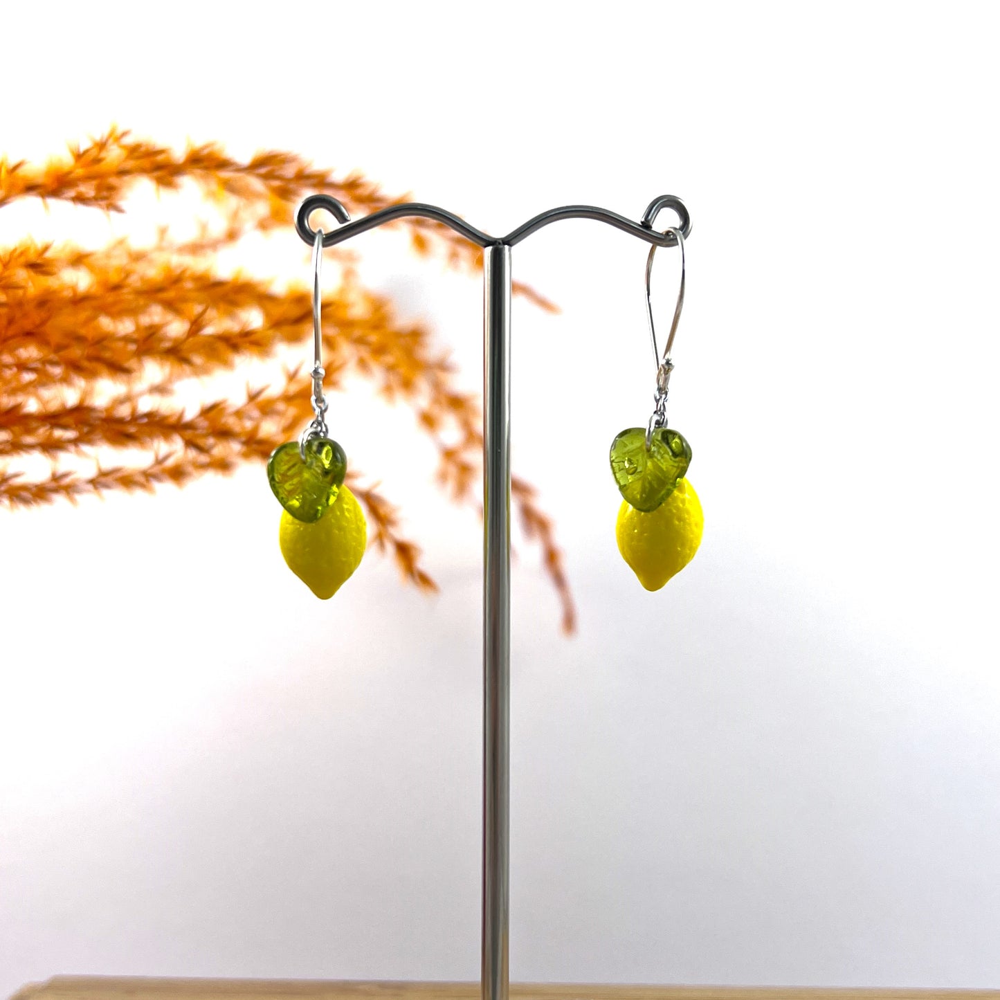 Glass Lemon Earrings