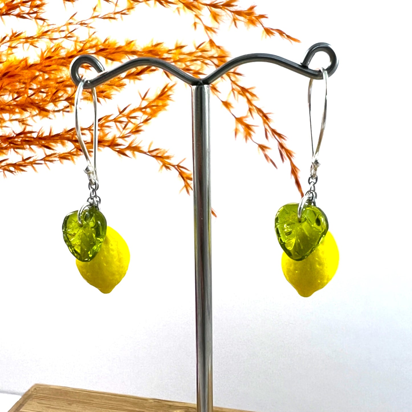 Glass Lemon Earrings