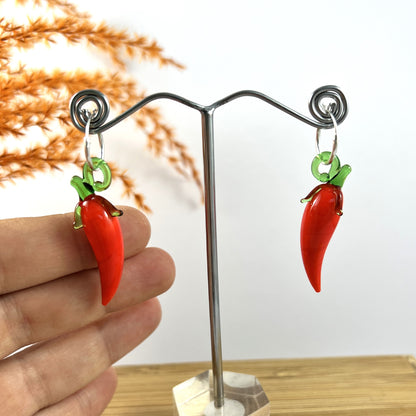 Spicy Chilli Hoop Earrings