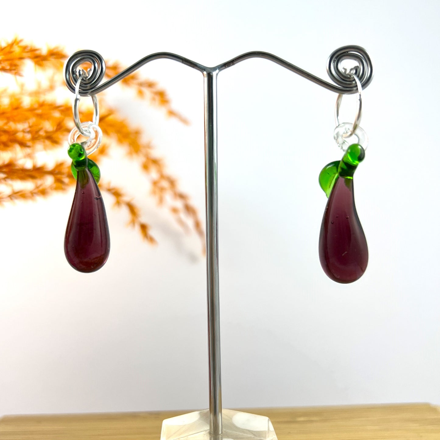 Aubergine Hoop Earrings