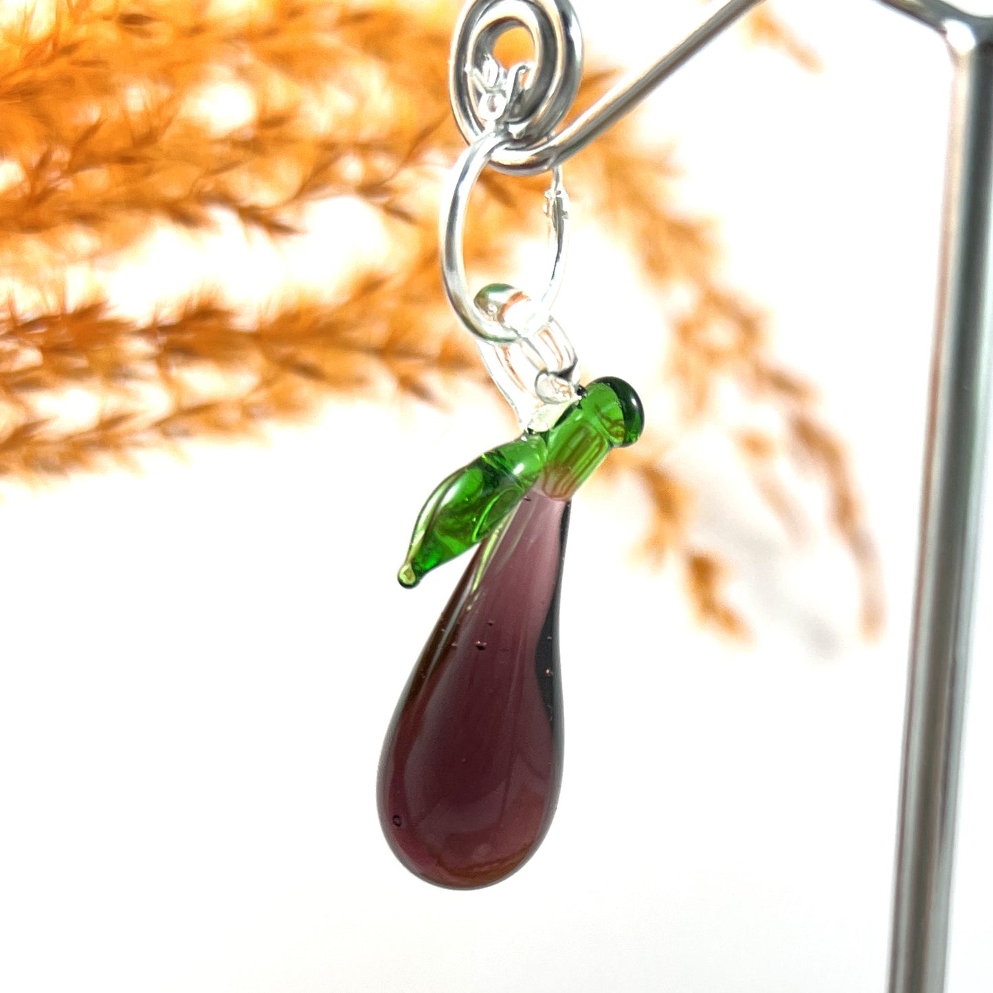 Aubergine Hoop Earrings