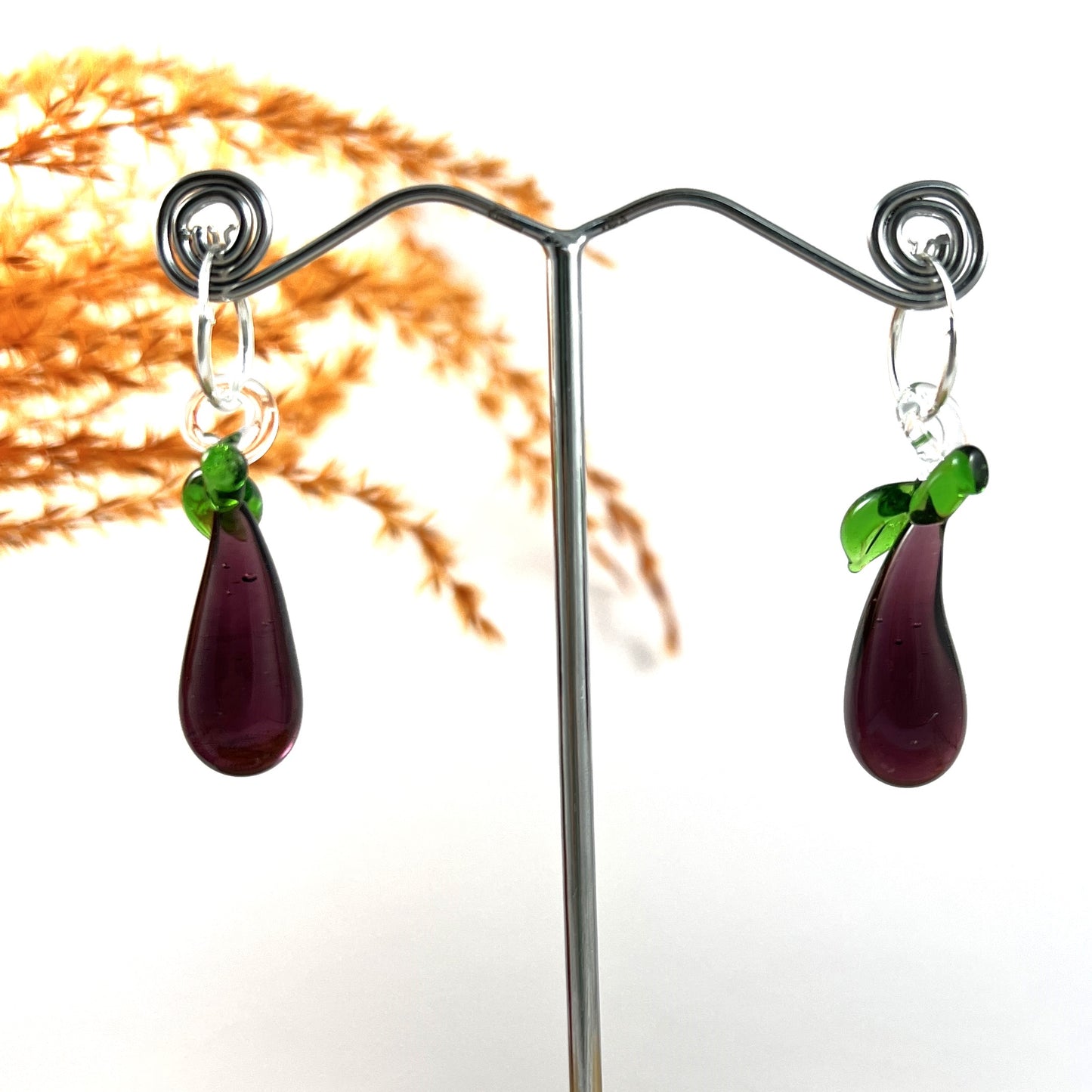 Aubergine Hoop Earrings