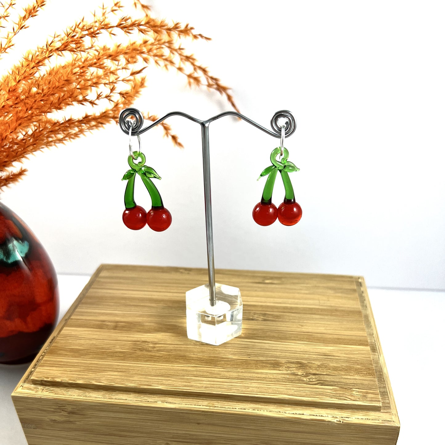 Cherry Hoop Earrings