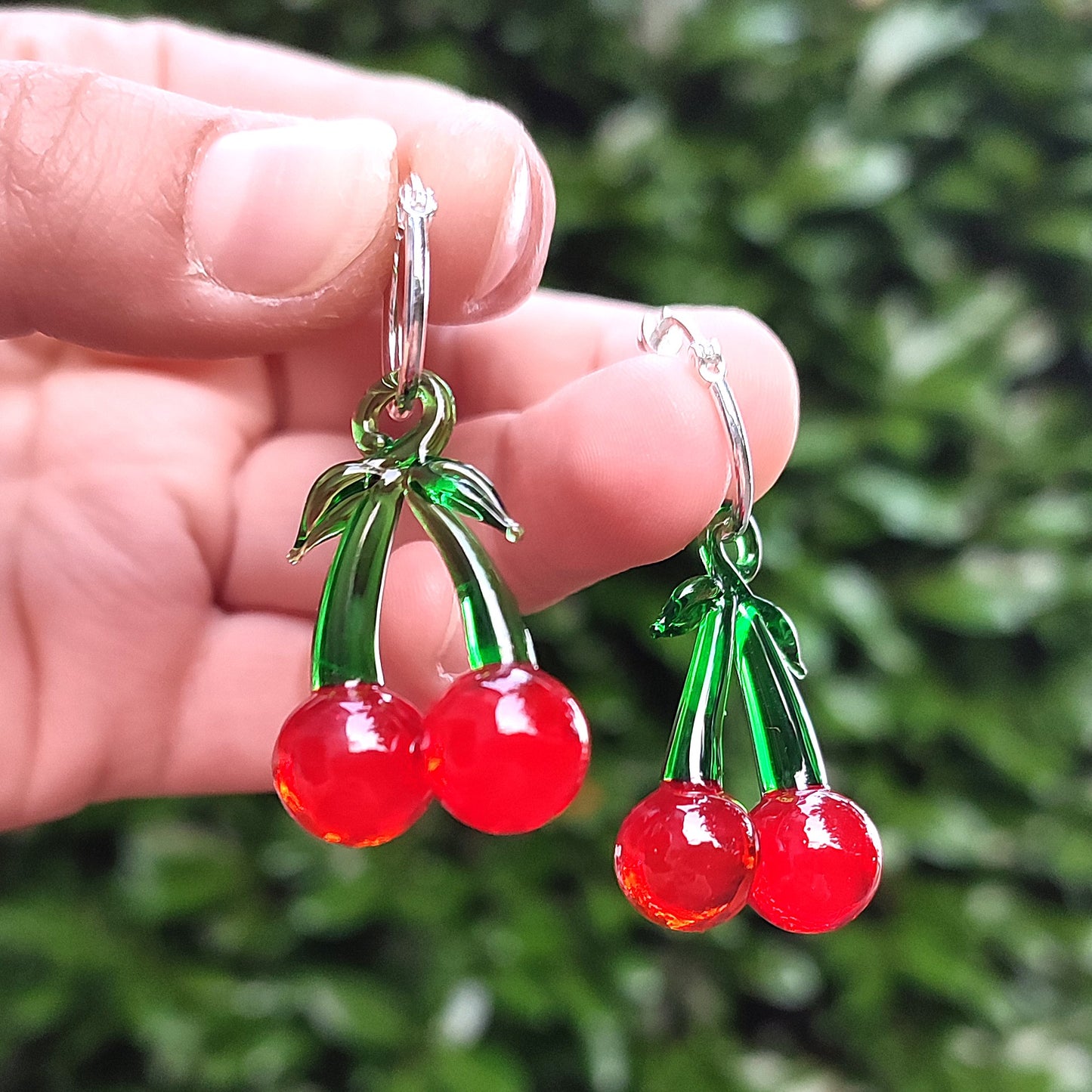 Cherry Hoop Earrings