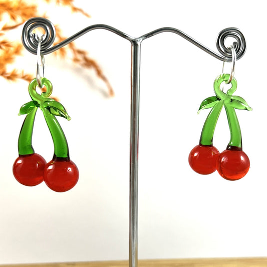 Cherry Hoop Earrings