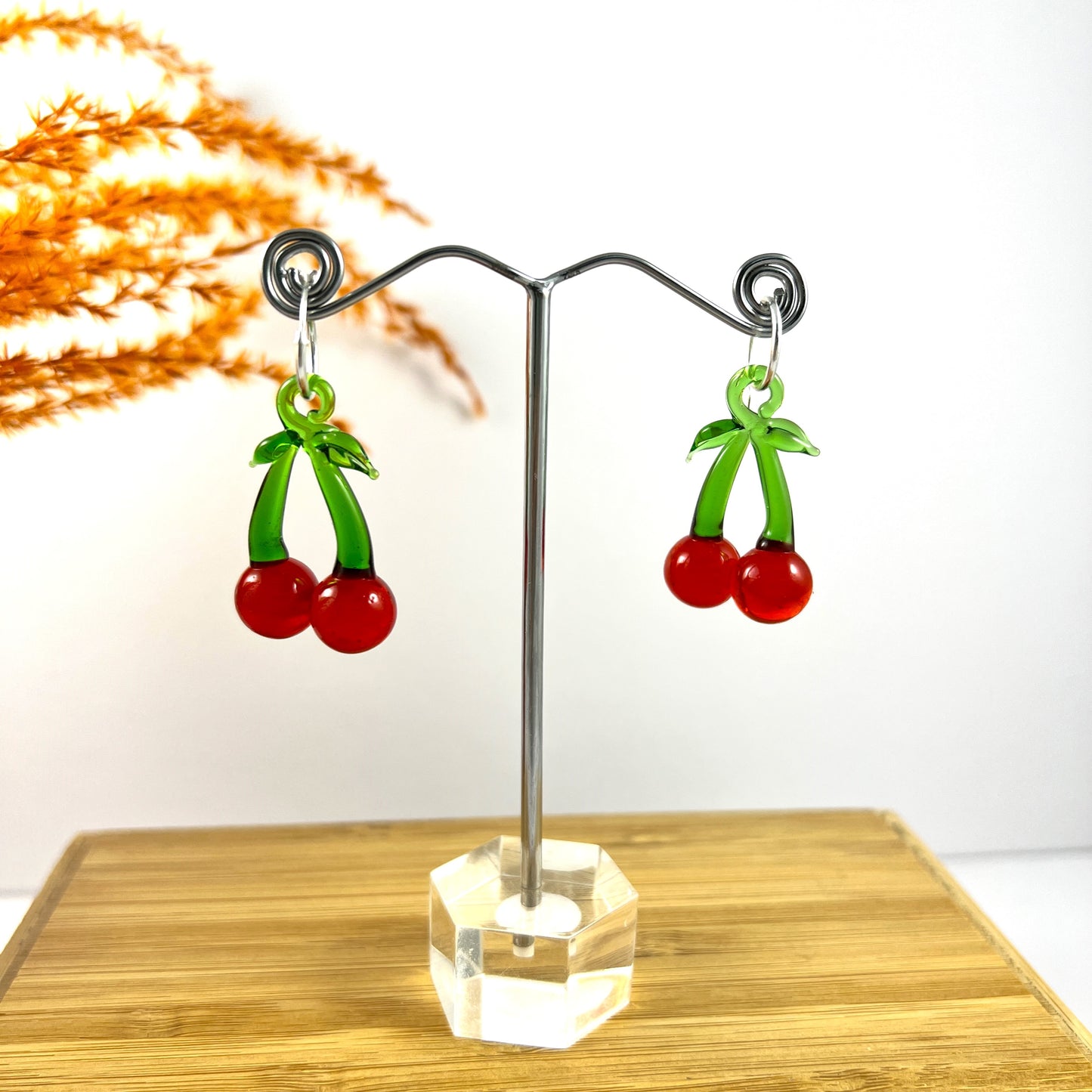 Cherry Hoop Earrings