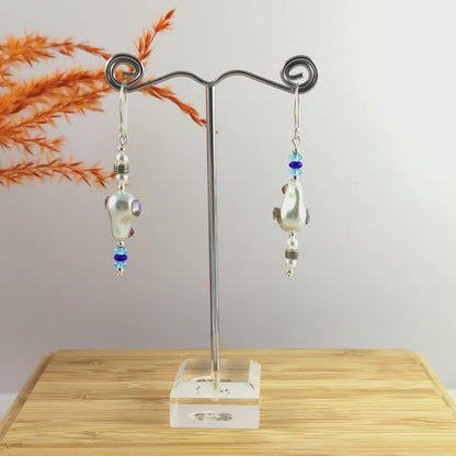 One-of-a-kind Blue Pearl Earrings