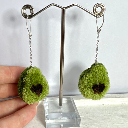 Avocado Pom-pom Earrings