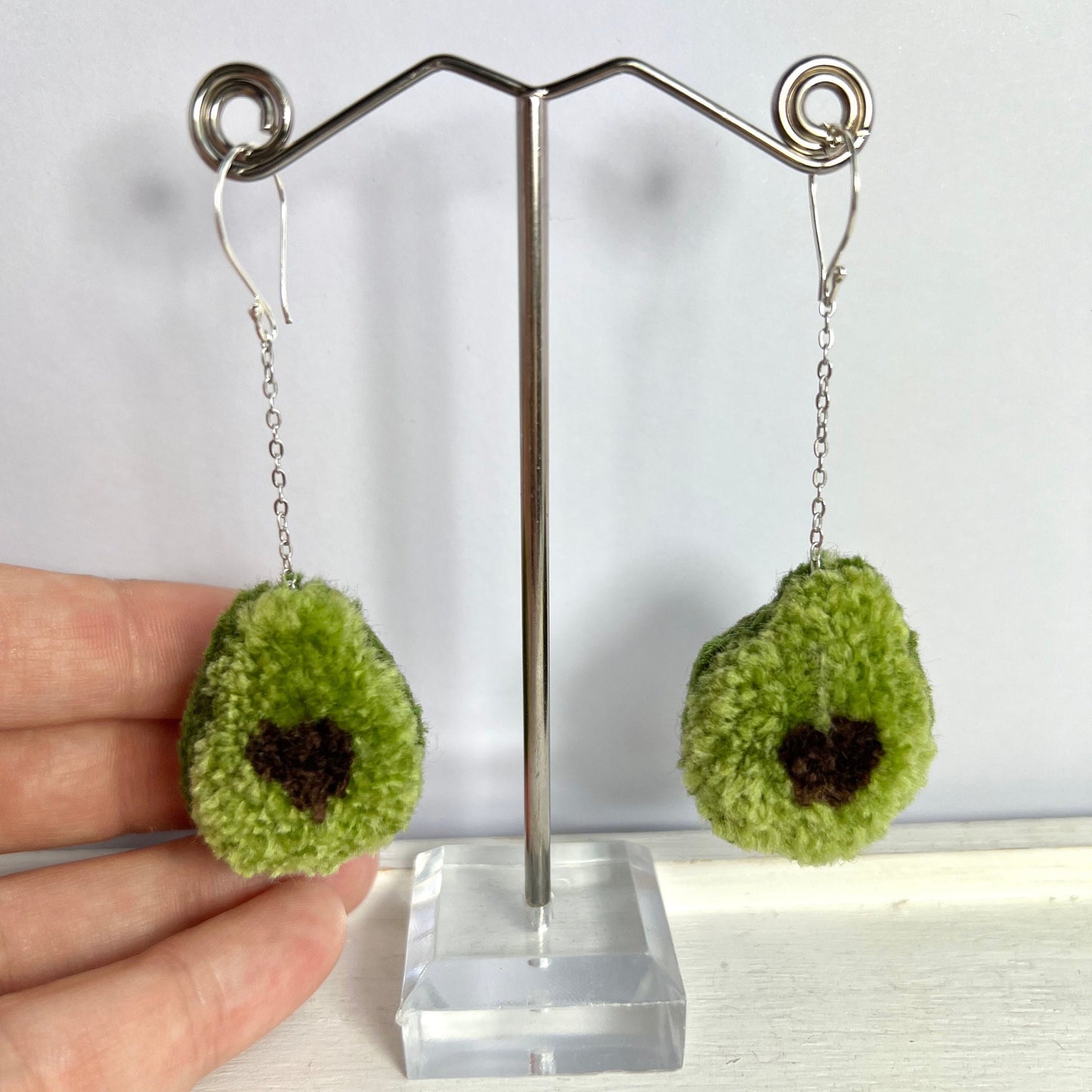 Avocado Pom-pom Earrings