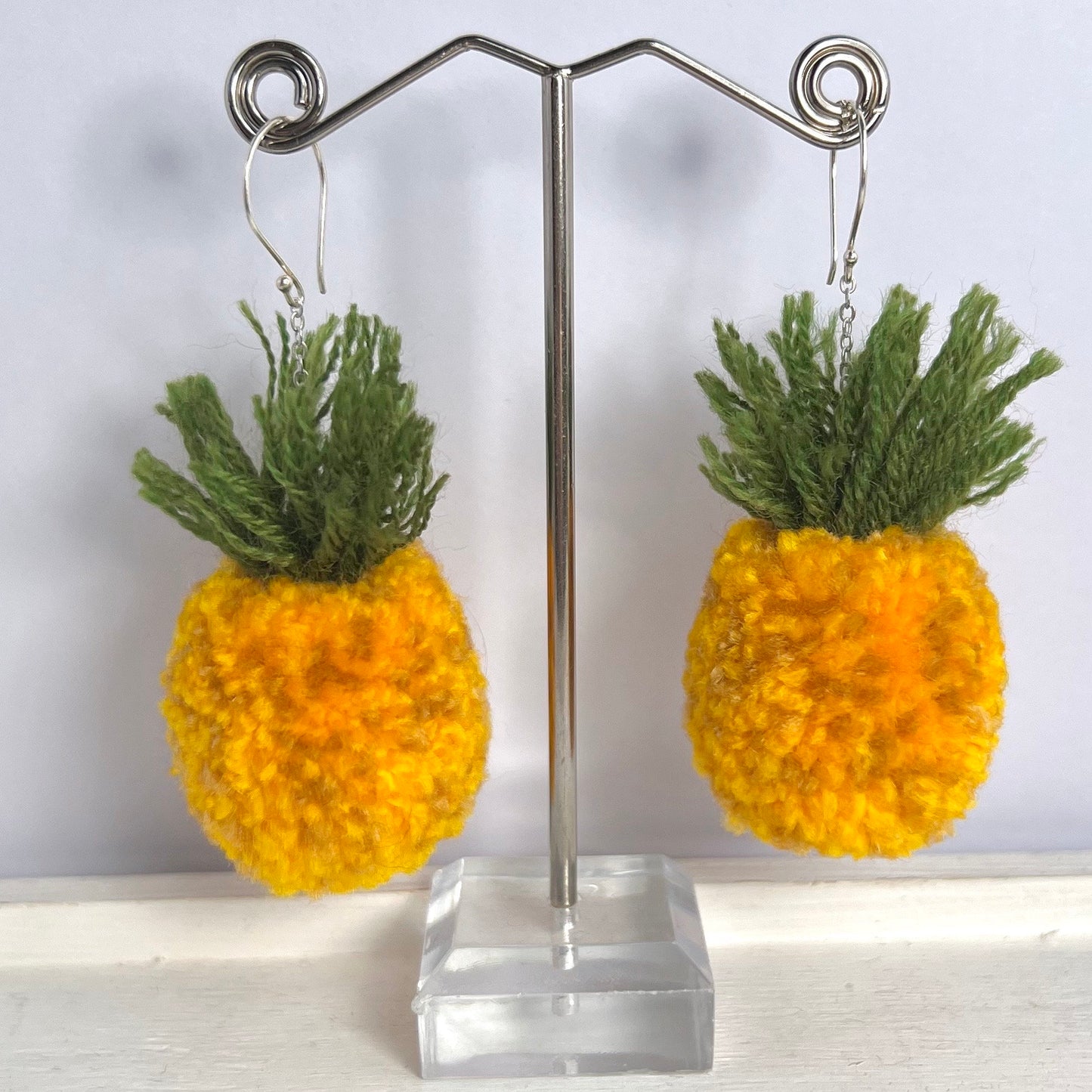 Giant Pineapple Pom-pom Earrings