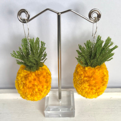 Giant Pineapple Pom-pom Earrings