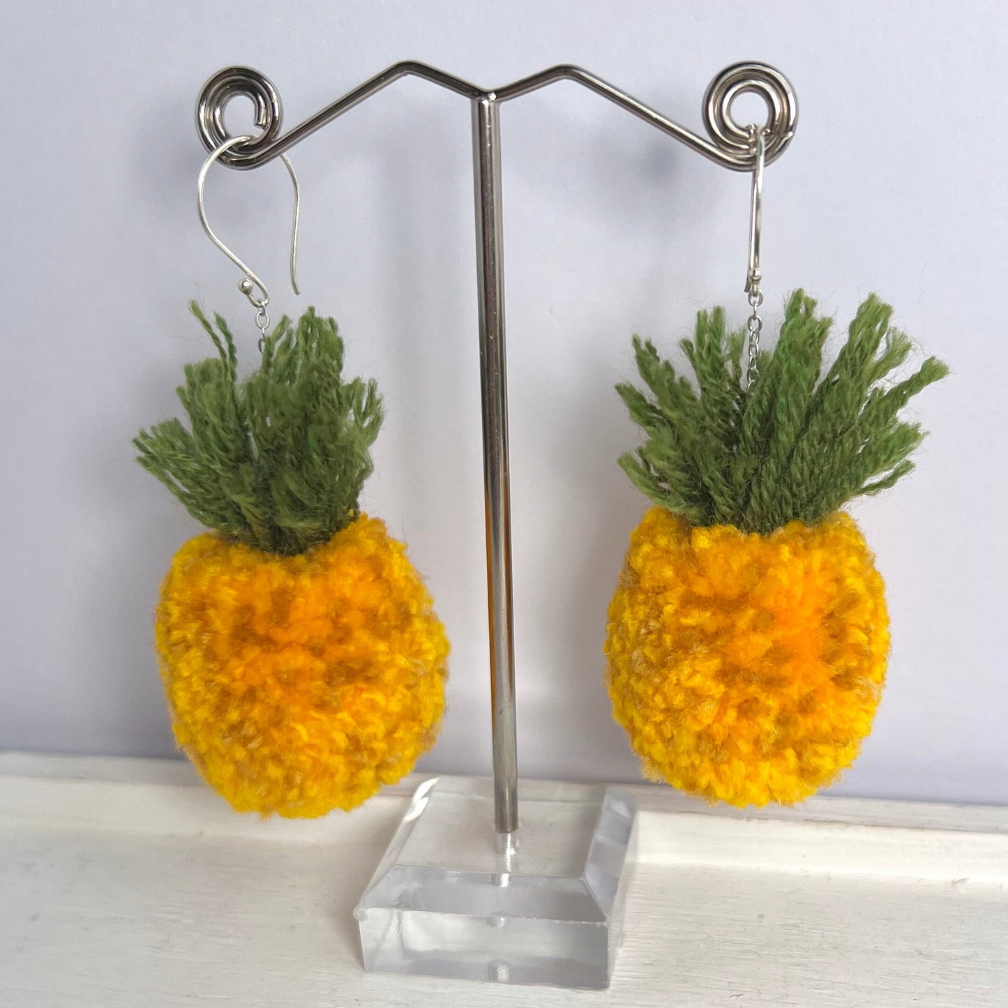 Giant Pineapple Pom-pom Earrings