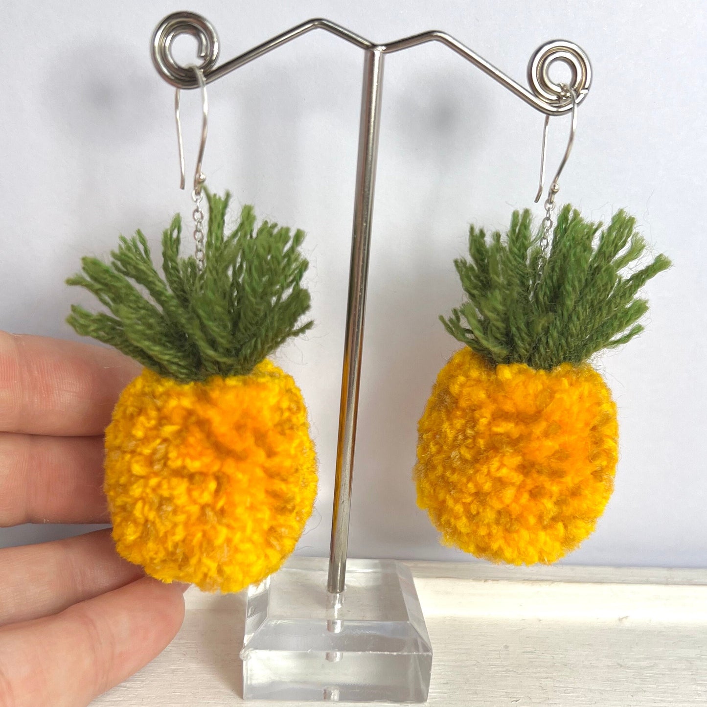 Giant Pineapple Pom-pom Earrings