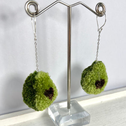 Avocado Pom-pom Earrings