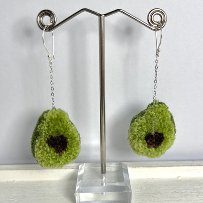 Avocado Pom-pom Earrings